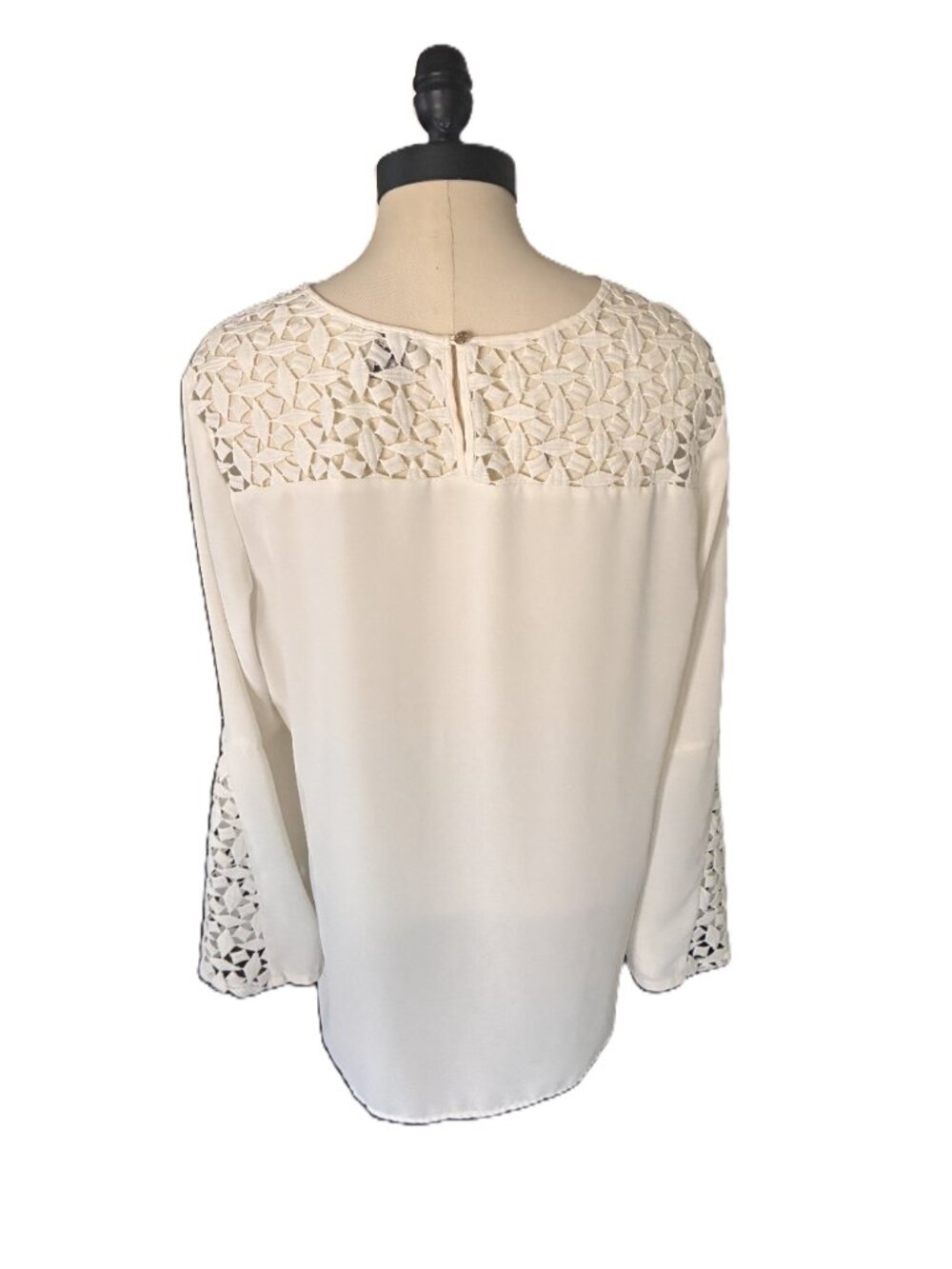 ANNE KLEIN Ivory Blouse sz L - Picture 3 of 9